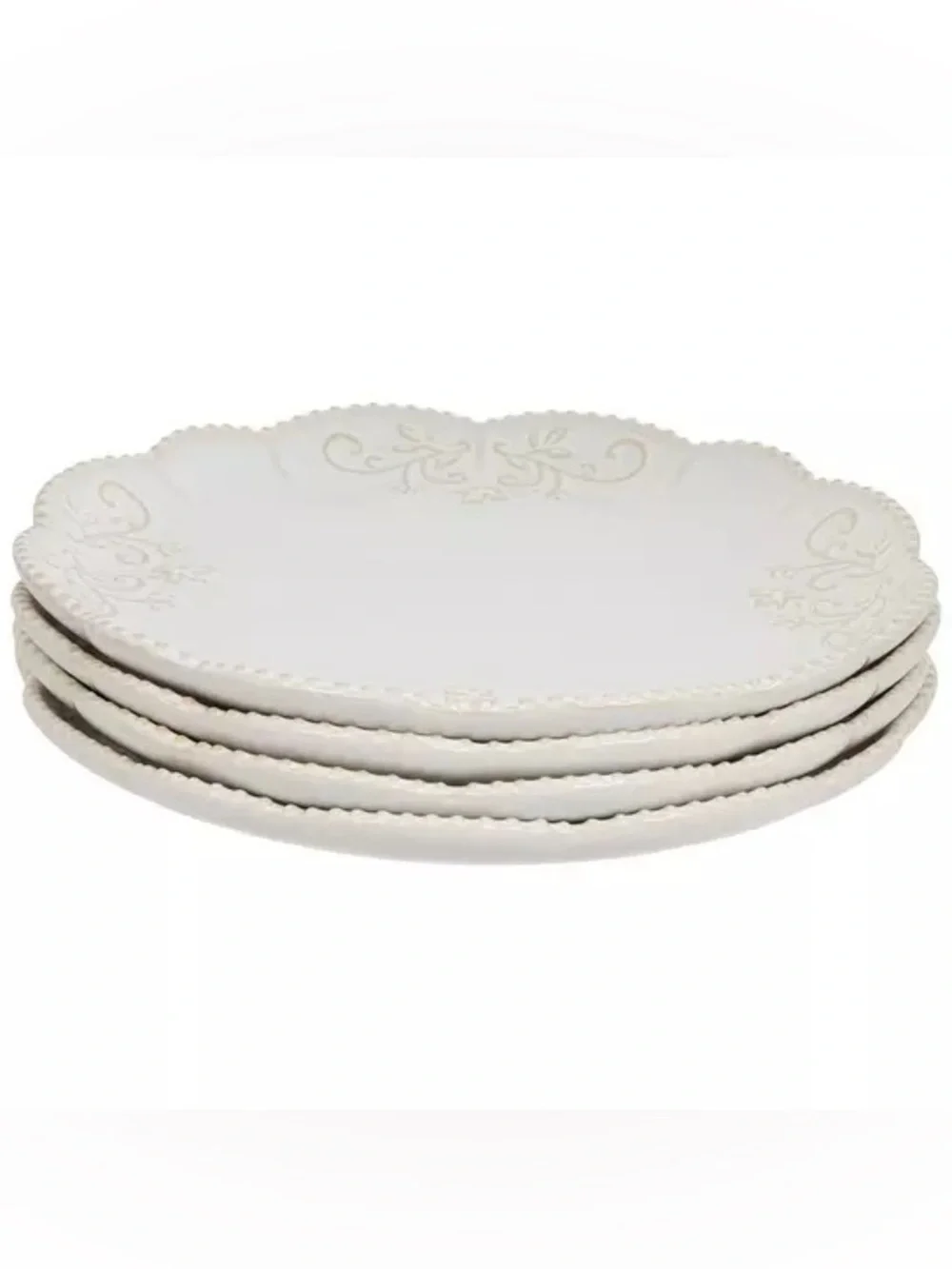 Embossed Scalloped Dinner Plates